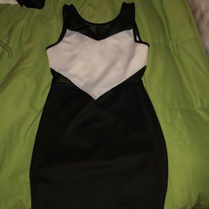 Dress Black White and Mesh